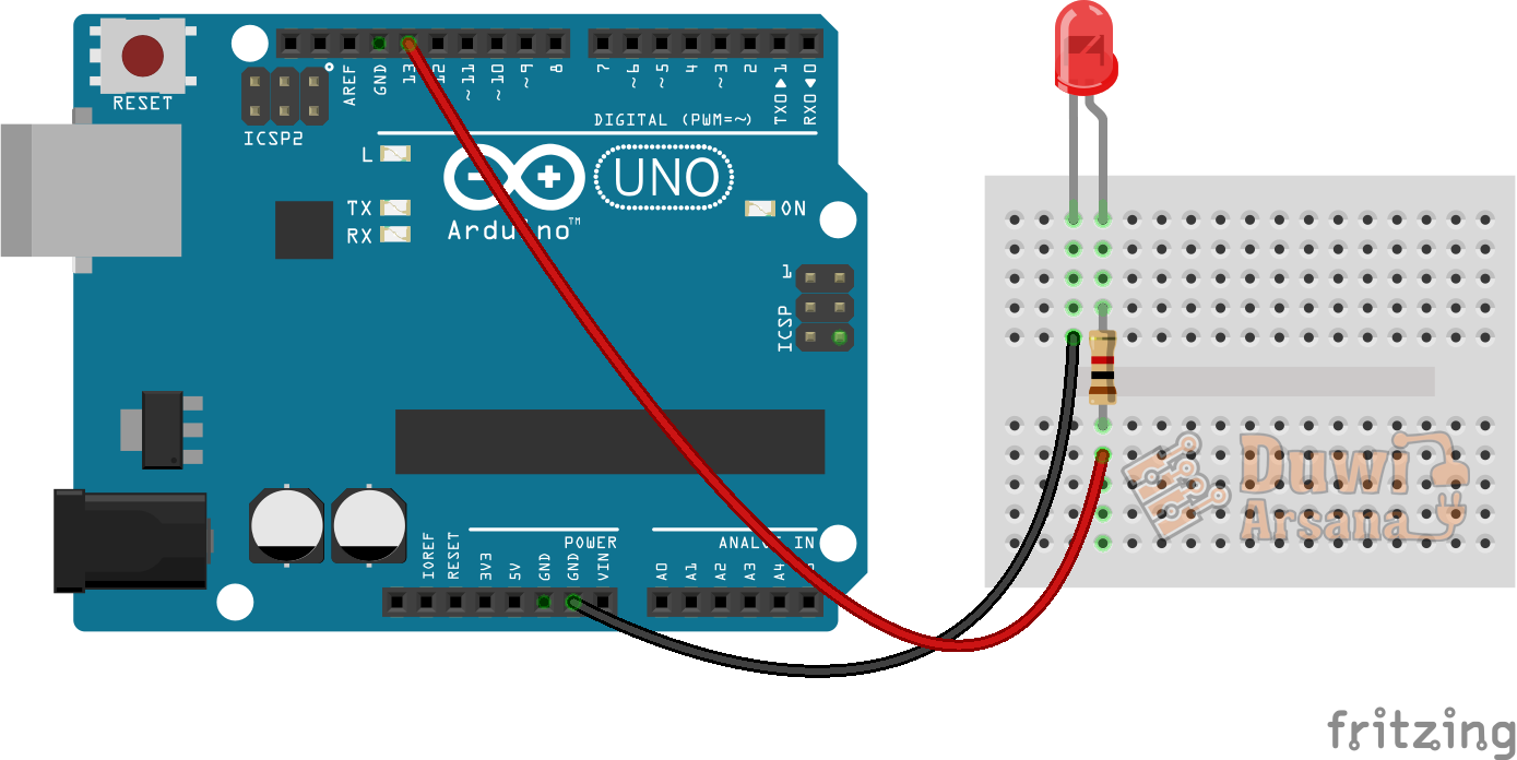 Belajar LED Berkedip Arduino • Duwi Arsana